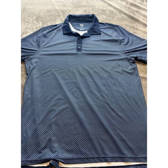 Graham Luxe‎ Polo Shirt Mens Large L Navy Blue Lightweight Stretch Golf - Picture 1 of 5